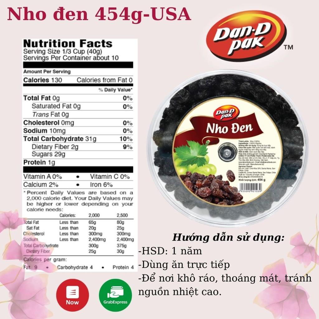 Nho đen lớn nhập khẩu USA - Thompson raisin 454gr Dan D Pak