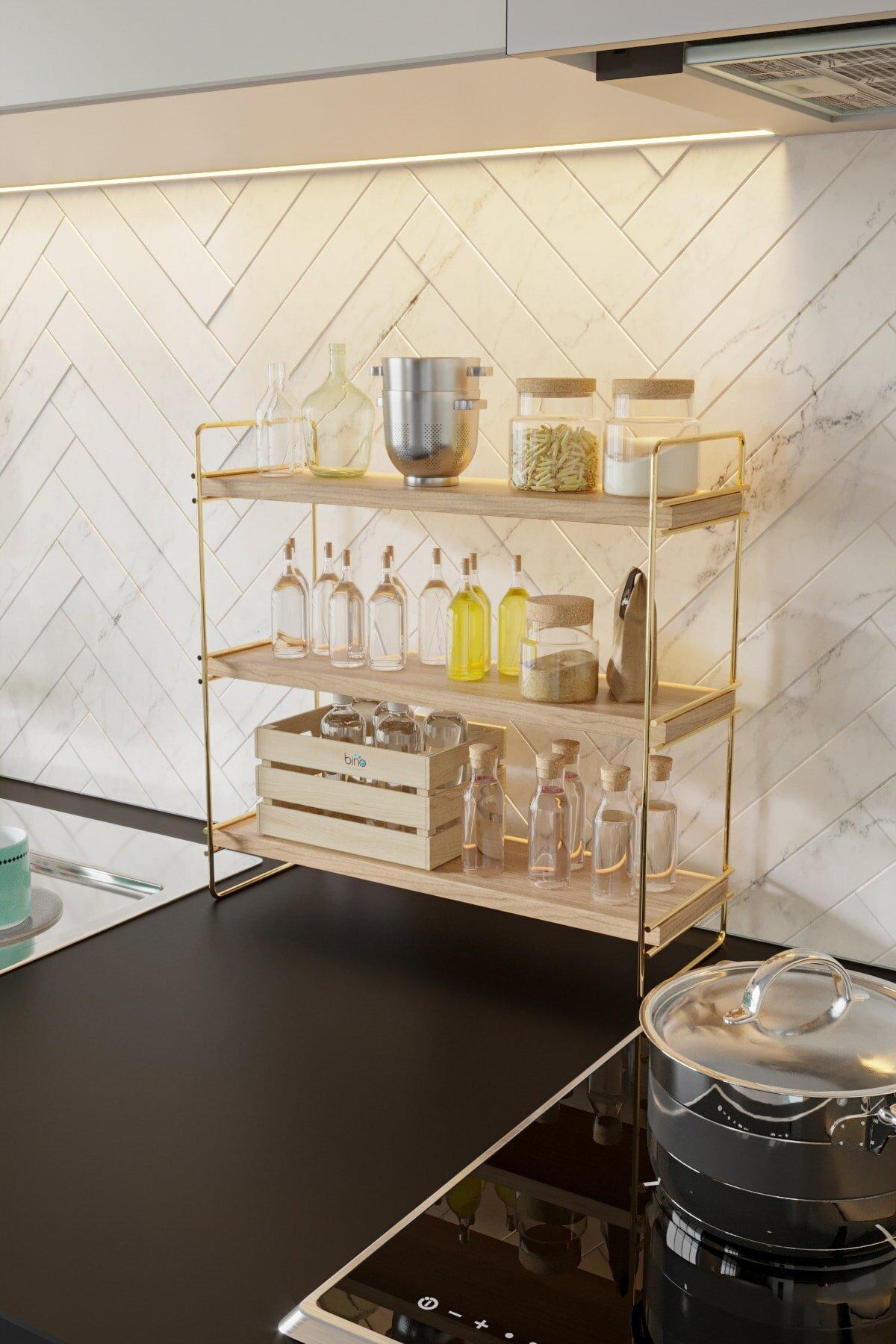 Máy Tính Để Bàn Kệ Sắp Xếp Nhà Bếp Nhà Tắm Kệ Sách Lưu Trữ Quản Lý Nữ Dây Thép Vàng Không Gỉ Bàn Dịch Vụ Giá Để Trang Trí Nhà Cửa