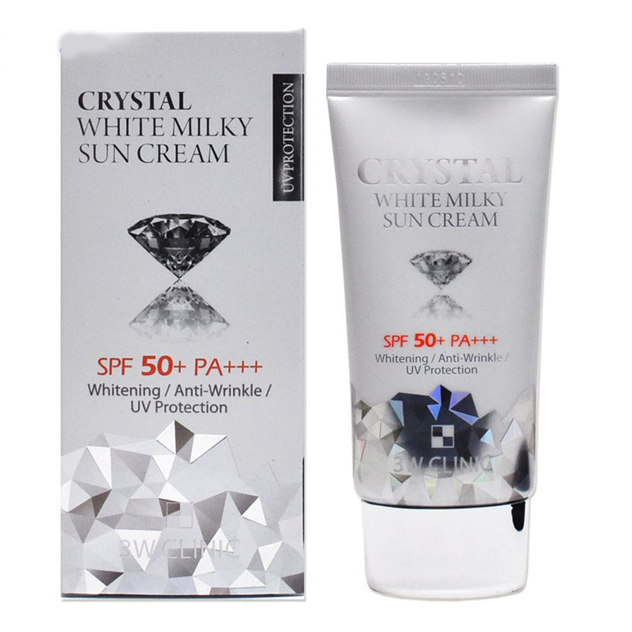 KEM CHỐNG NẮNG CRYSTAL WHITE MILKY SUN CREAM 3W CLINIC