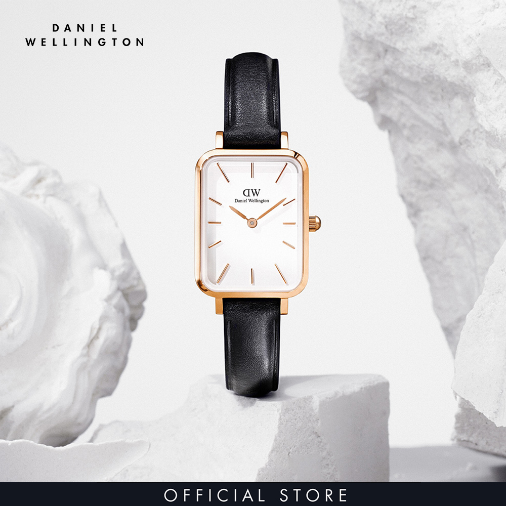 Đồng hồ Nữ Daniel Wellington dây da - Quadro Pressed Sheffield 20x26mm DW00100434