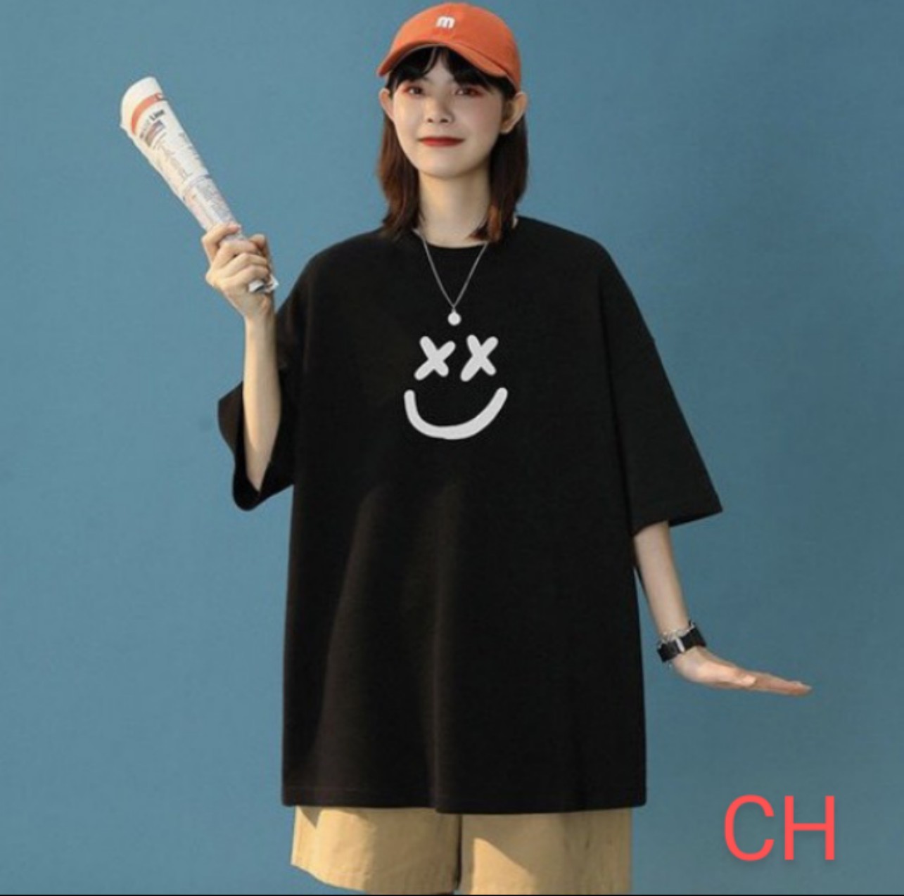 Áo thun tay lỡ unisex from rộng ,áo thun mặt cười XX nam nữ