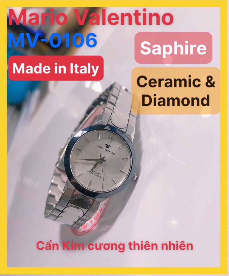 Đồng hồ nữ Mario Valentino, Made in Italy, niền đá Ceramic, mặt kính Saphia, Hàng chính hãng