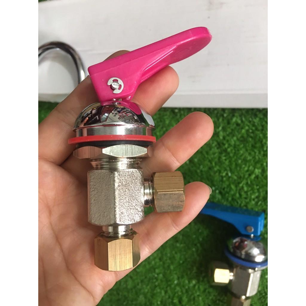 Bộ 2 khoá INOX máy lọc nước nóng lạnh kết nối ống dây 6mm)