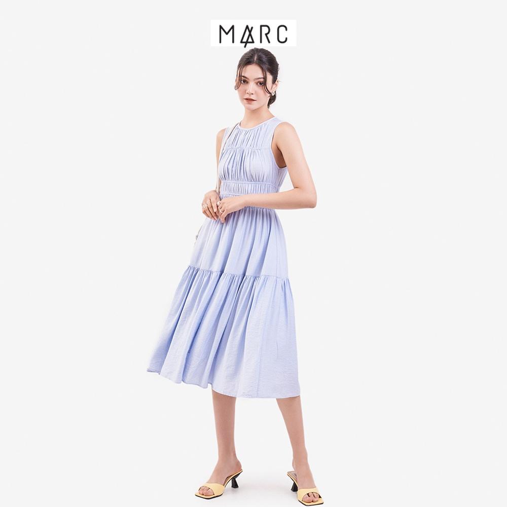 Đầm nữ MARC FASHION midi sát nách rút nhún ngực thun eo FAVH039722