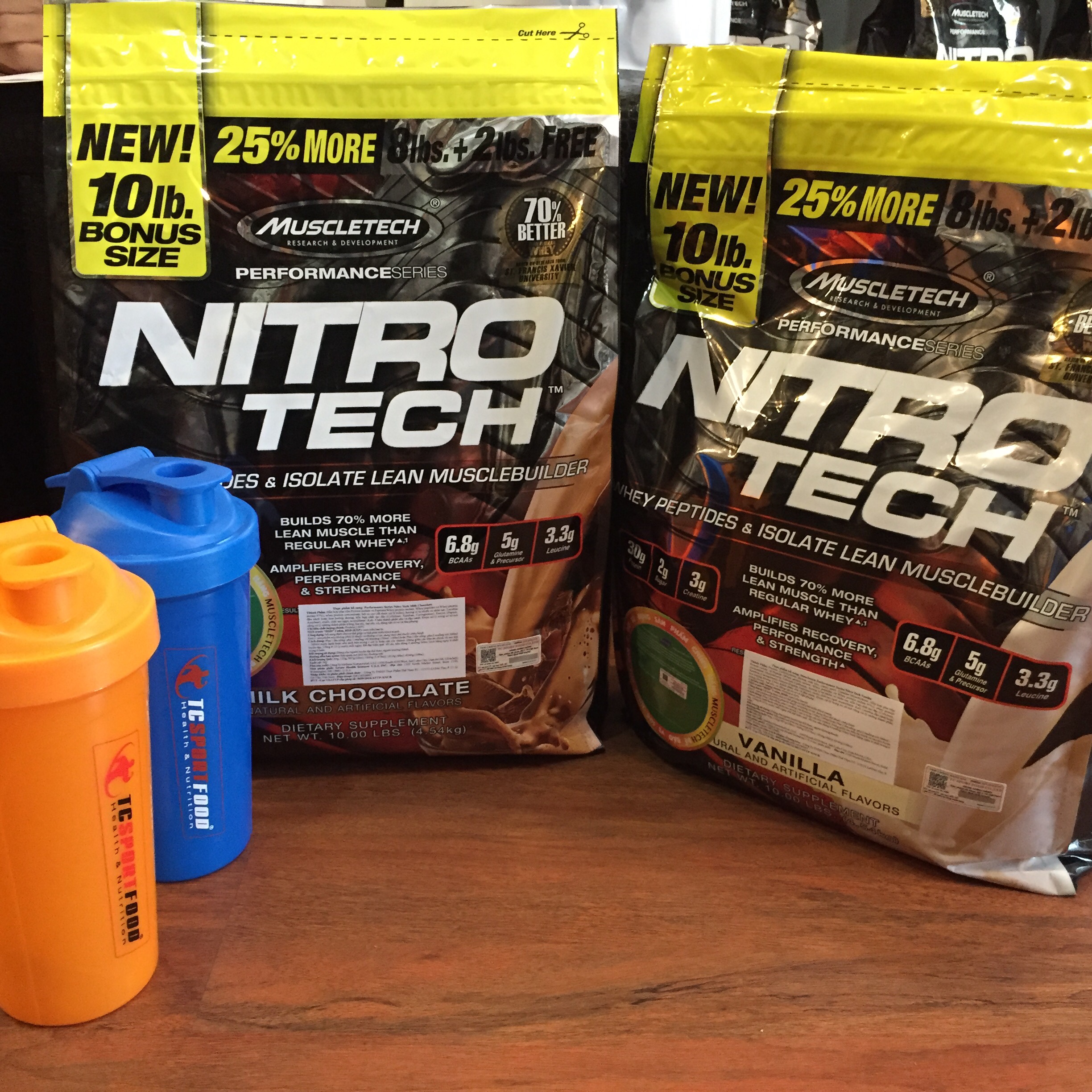 Sữa Tăng Cơ Nitro Tech bịch 10lbs - Vanilla