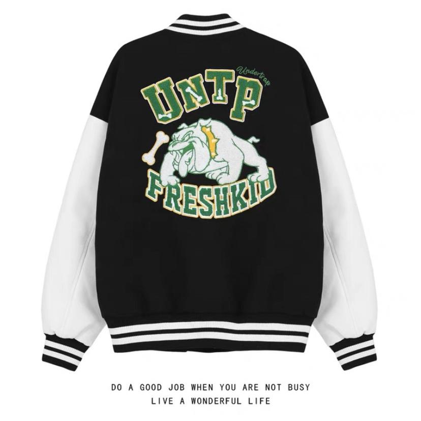 Áo Khoác Bomber Cao Cấp UNTP FRESH Có Dây Kéo Túi Kèm 2 Túi Trong In Thêu Sắc Nét Chất Nỉ Ngoại Siêu Ngầu