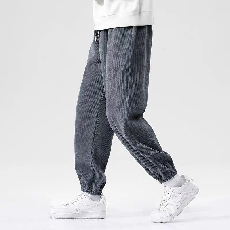 Quần Jogger nhung tăm Menswear năng động đễ phối đồ với 4 màu cơ bản đen, nâu, ghi tối, ghi sáng