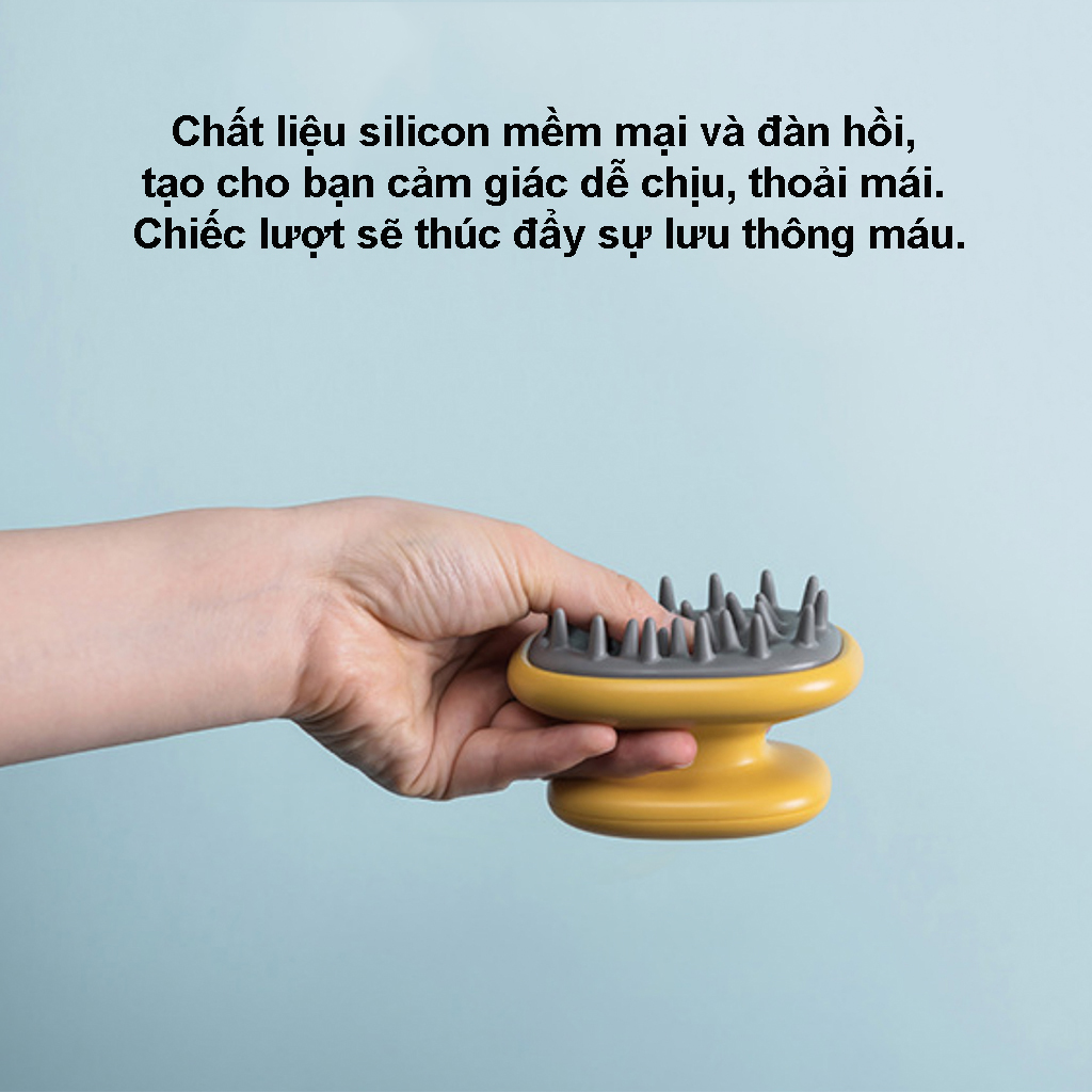 Lược gội đầu bằng silicon Shofuka, Bàn chải mát xa cơ thể, Bàn chải massage da đầu, bàn chải tắm toàn thân