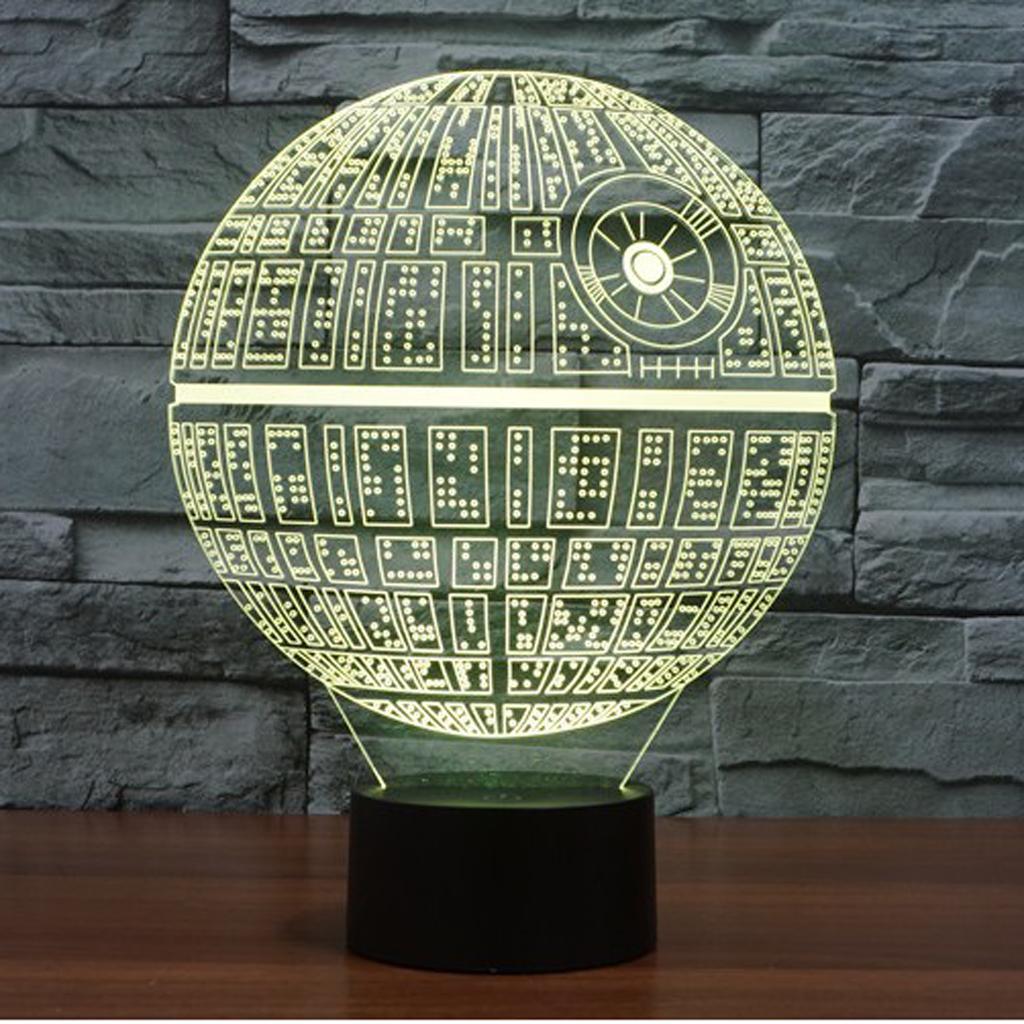 3D Illusion Acrylic Touch Decorating Lamp Light for Star War Multi-color