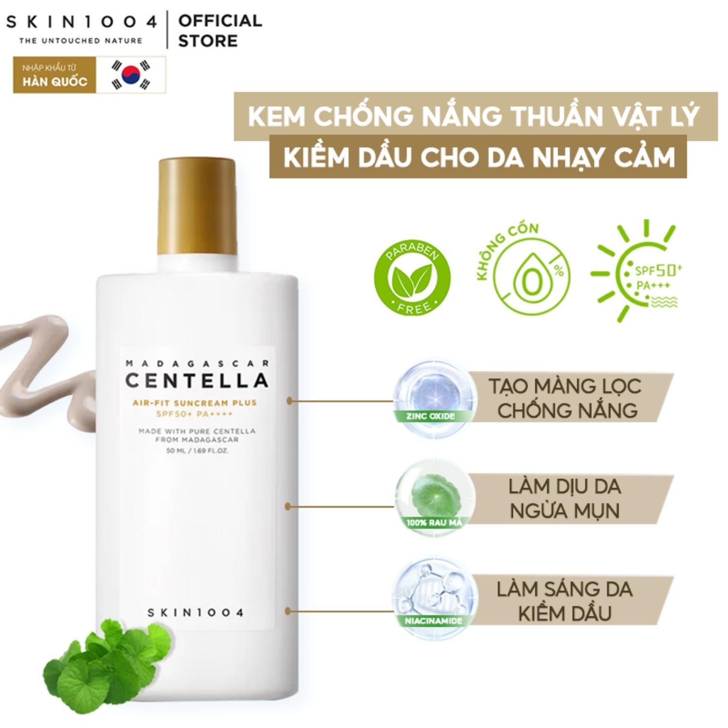 Kem Chống Nắng Centella Skin1004 Madagascar KCN Nâng Tone Bảo Vệ Làm Dịu Da 50ml