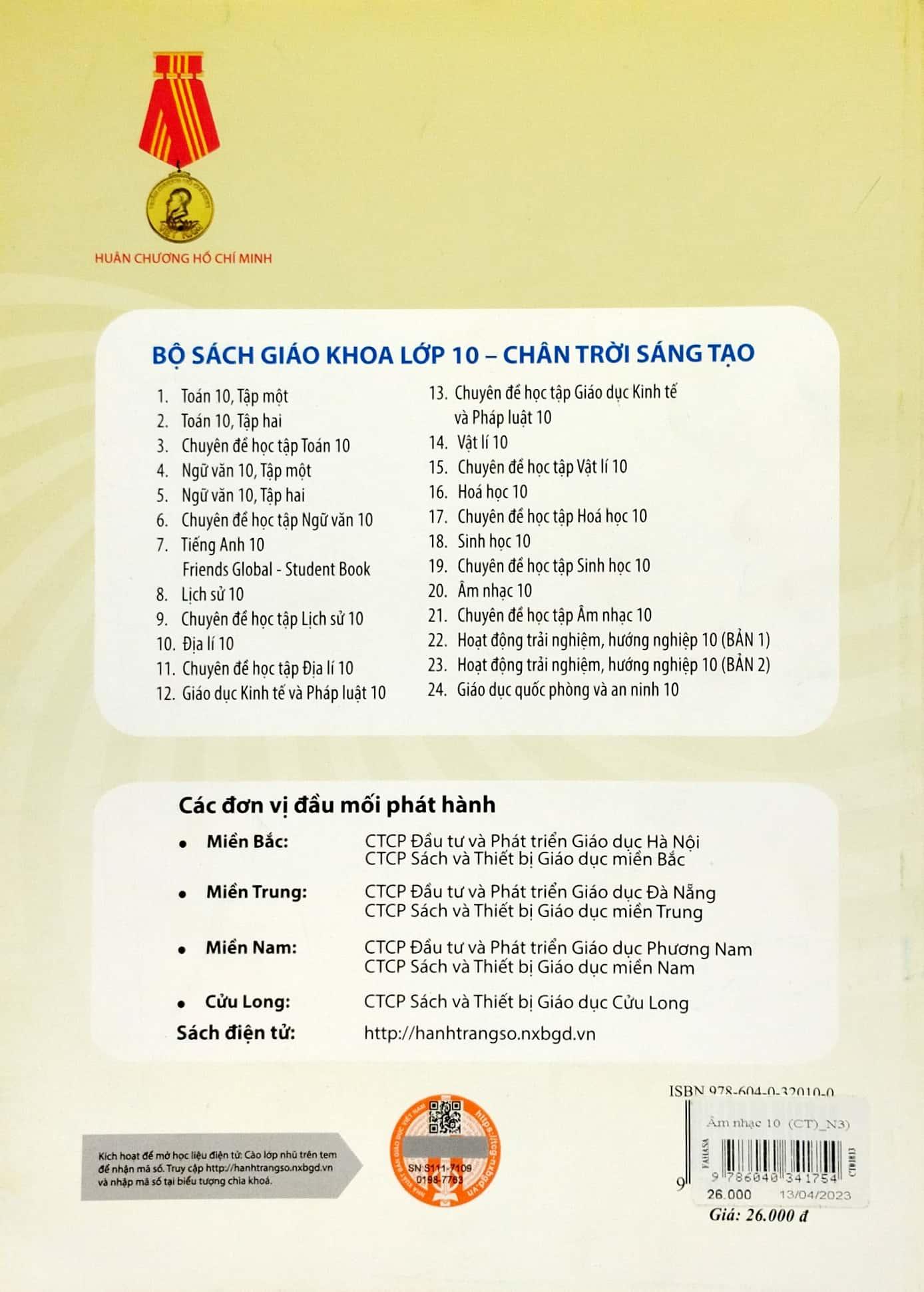 Âm Nhạc 10 (Chân Trời Sáng Tạo) (Chuẩn)