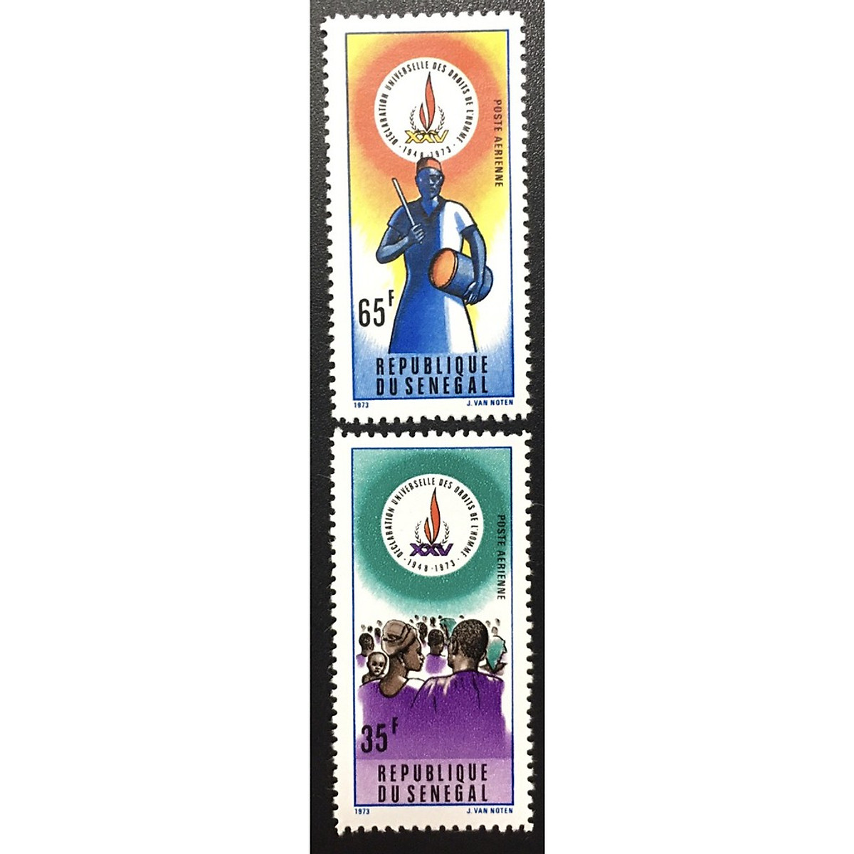 TEM SƯU TẦM SENEGAL PHÁT HÀNH NĂM 1973 2 CON