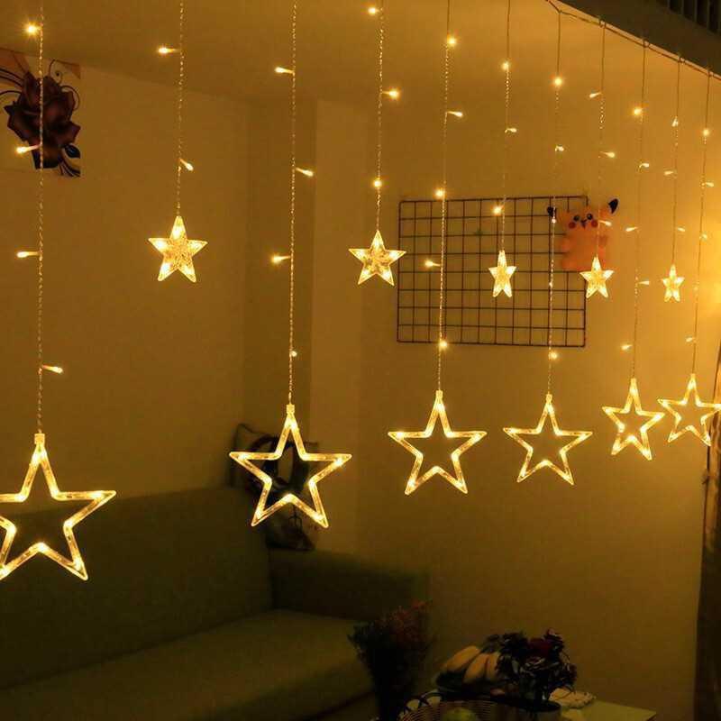Bộ đèn led nháy mành sao trang trí hình ngôi sao cực đẹp