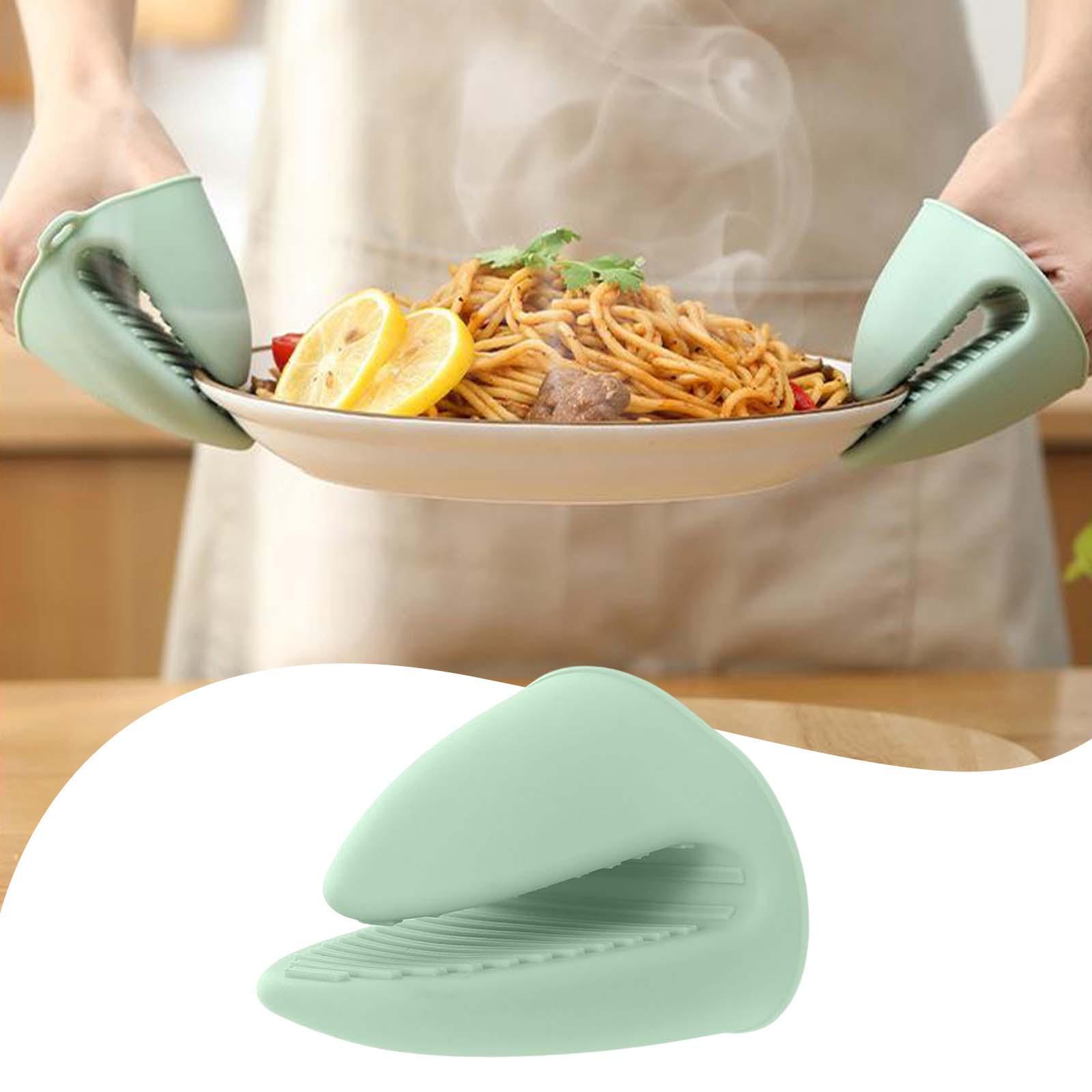 Silicone Oven Mitts Gloves Finger Protectors Pinch Grips Heat Resistant