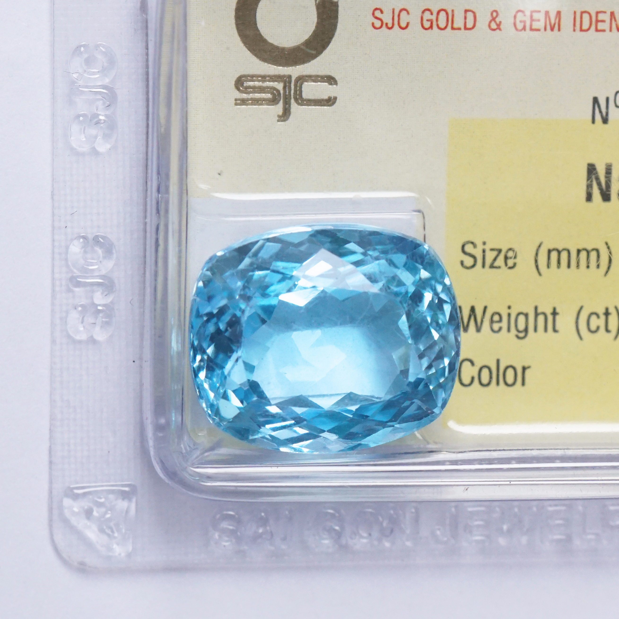 Viên đá kiểm định Topaz tự nhiên mài giác vuông - chữ nhật - 85268