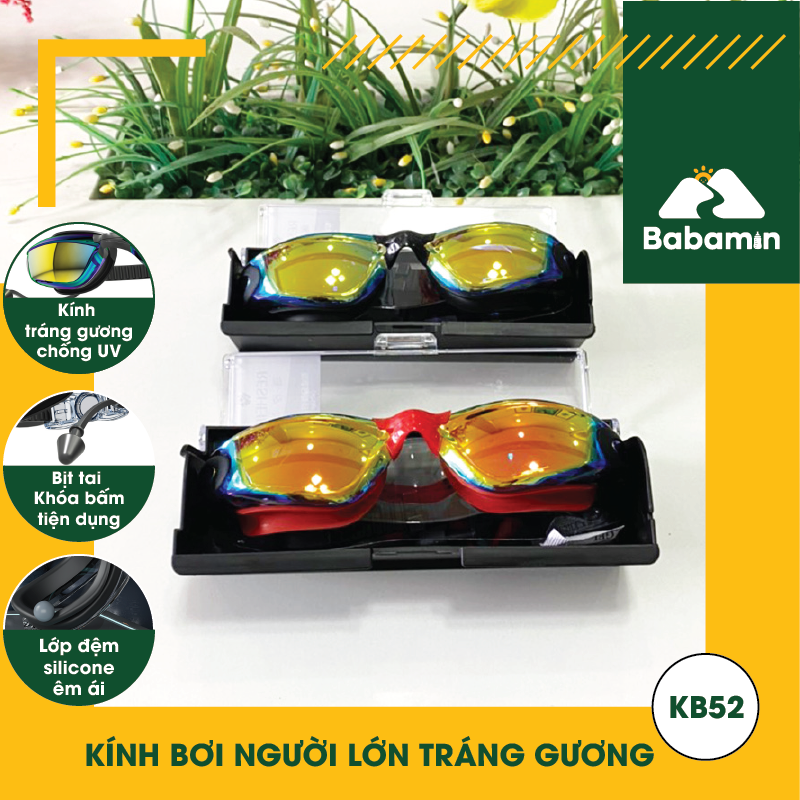 Kính Bơi Thể Thao Tráng Gương - Chống Tia UV Người Lớn - KB52