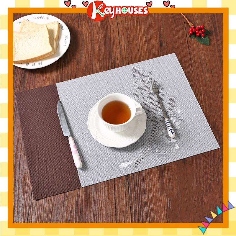 Tấm Lót Bàn Ăn Cách Nhiệt Chữ Nhật size 30x45cm Cao Cấp có sẵn 3 Màu | Nhựa PVC Miếng Trải Bàn Ăn