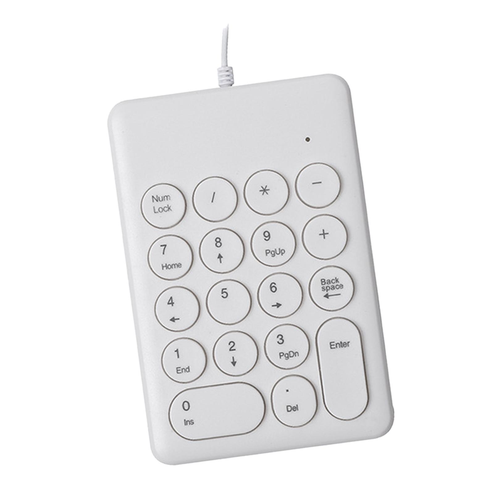 Portable Number Keyboard for Laptop Computers White