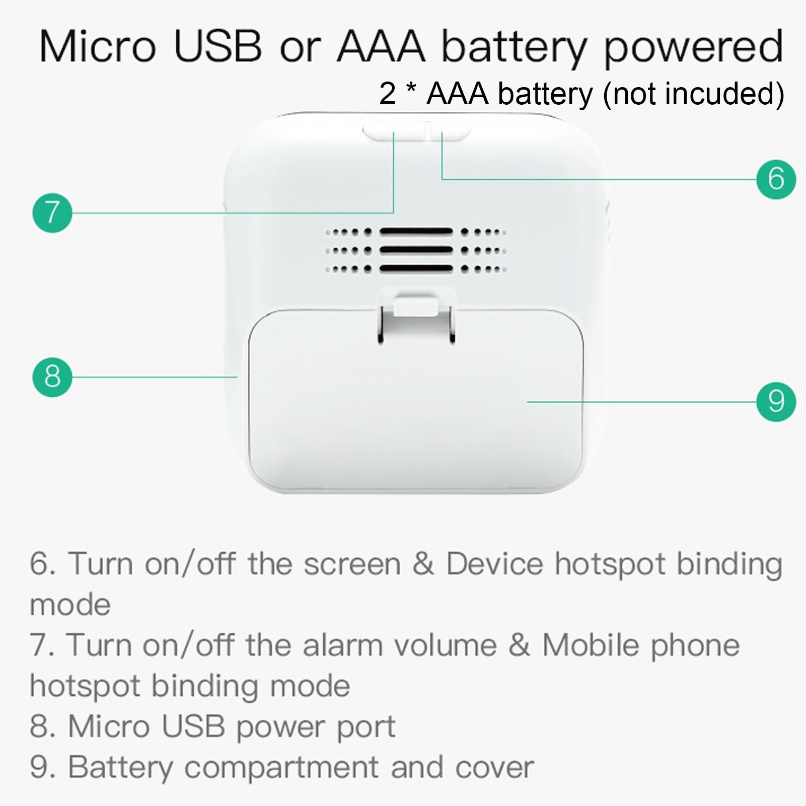 Intelligent WiFi CO2 Detector Carbon Dioxide Monitor Over Standard Concentration Alarm Function Time Weather Display