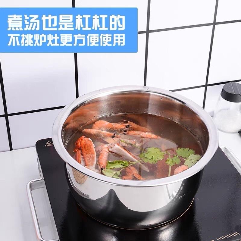 Bộ Nồi Inox 5 Món STOCK POT Không Quai Đủ Kích Cỡ Siêu Tiện Lợi Đa Năng