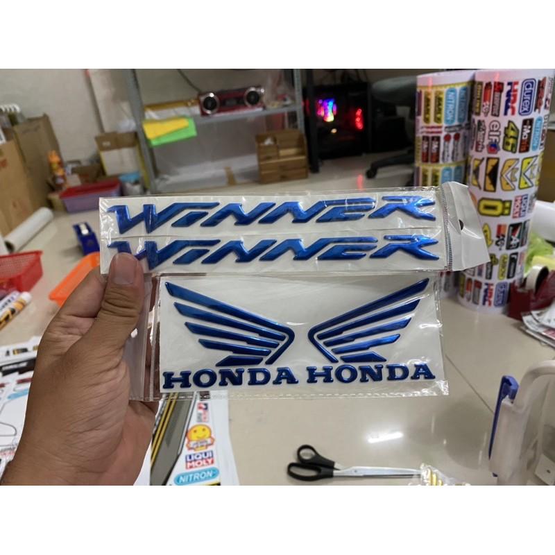 Combo cặp Tem winner và cánh chim honda xanh