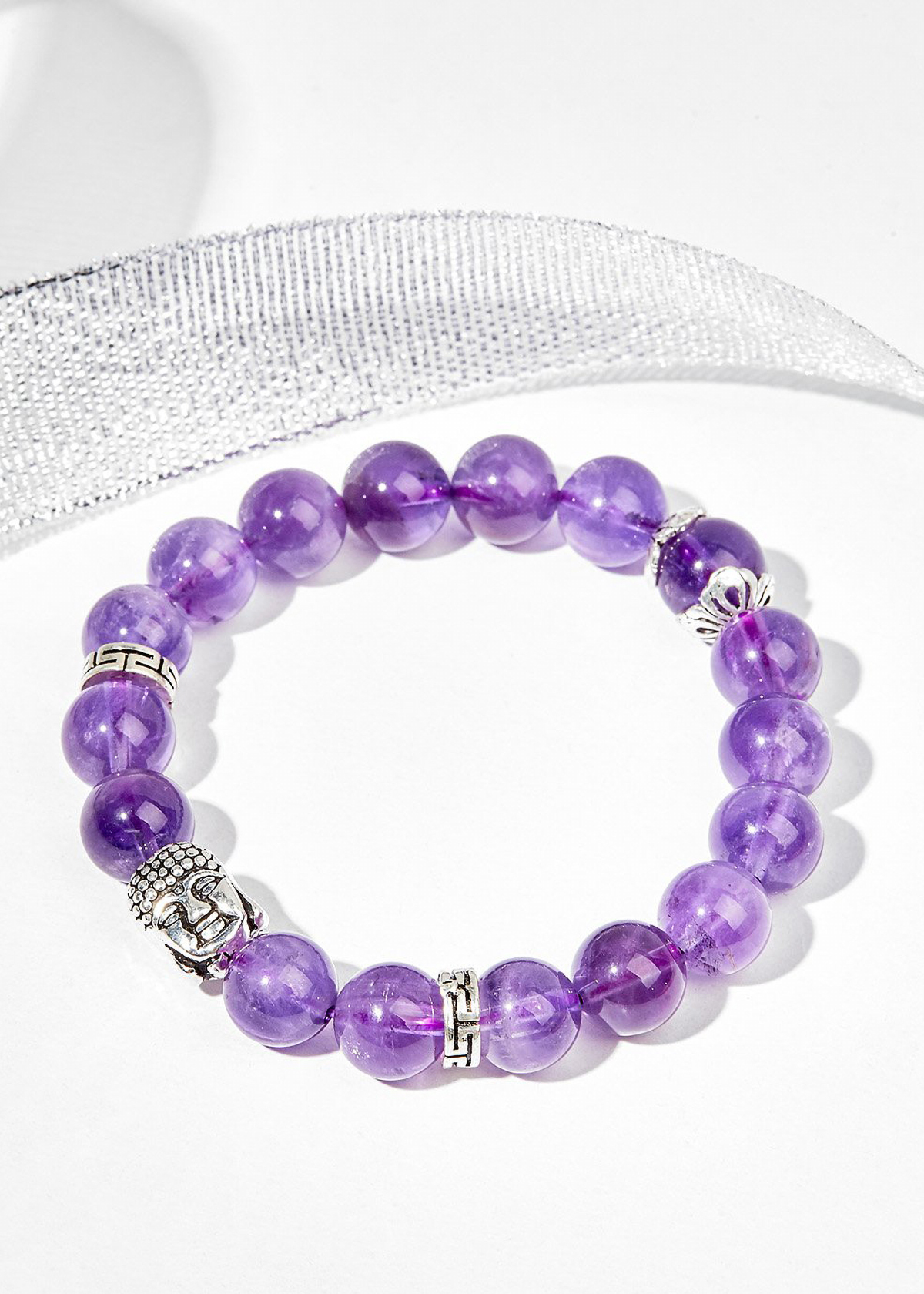 Vòng Tay đá thiên nhiên phối charm phật bạc size hạt 10mm - Ngọc Quý Gemstones