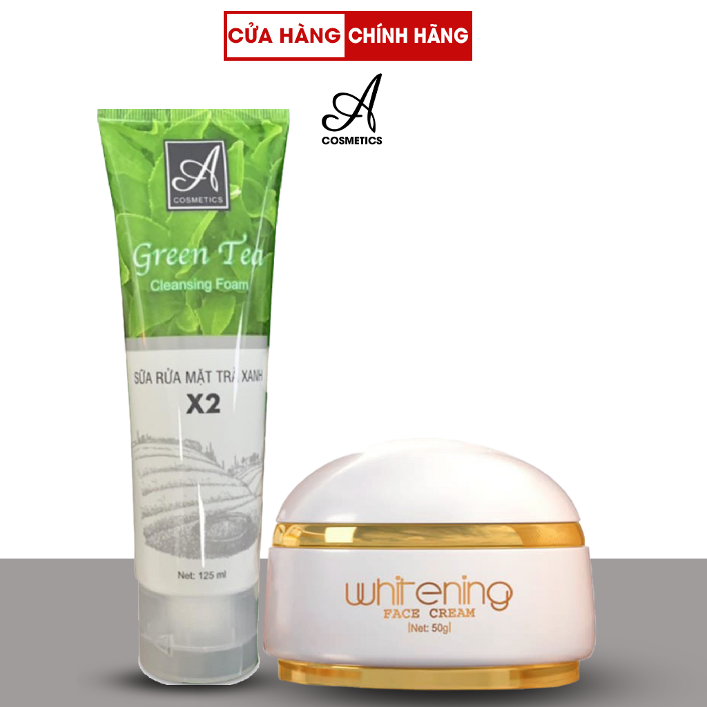 Combo 2 món: Sữa rửa mặt trà xanh + Kem face pháp