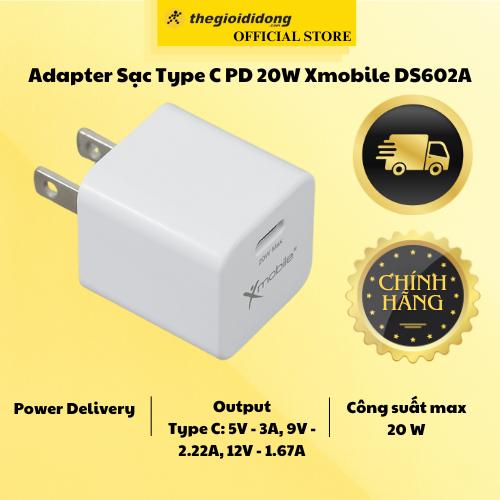 Adapter Sạc Type C PD 20W Xmobile DS602A - Hàng Chính Hãng