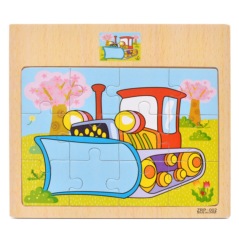 Đồ chơi tranh xếp hình gỗ 12 miếng puzzle - Đồ chơi thông minh trẻ em