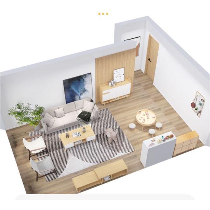Bàn gỗ vuông chân thấp phòng khách phong cách hiện đại