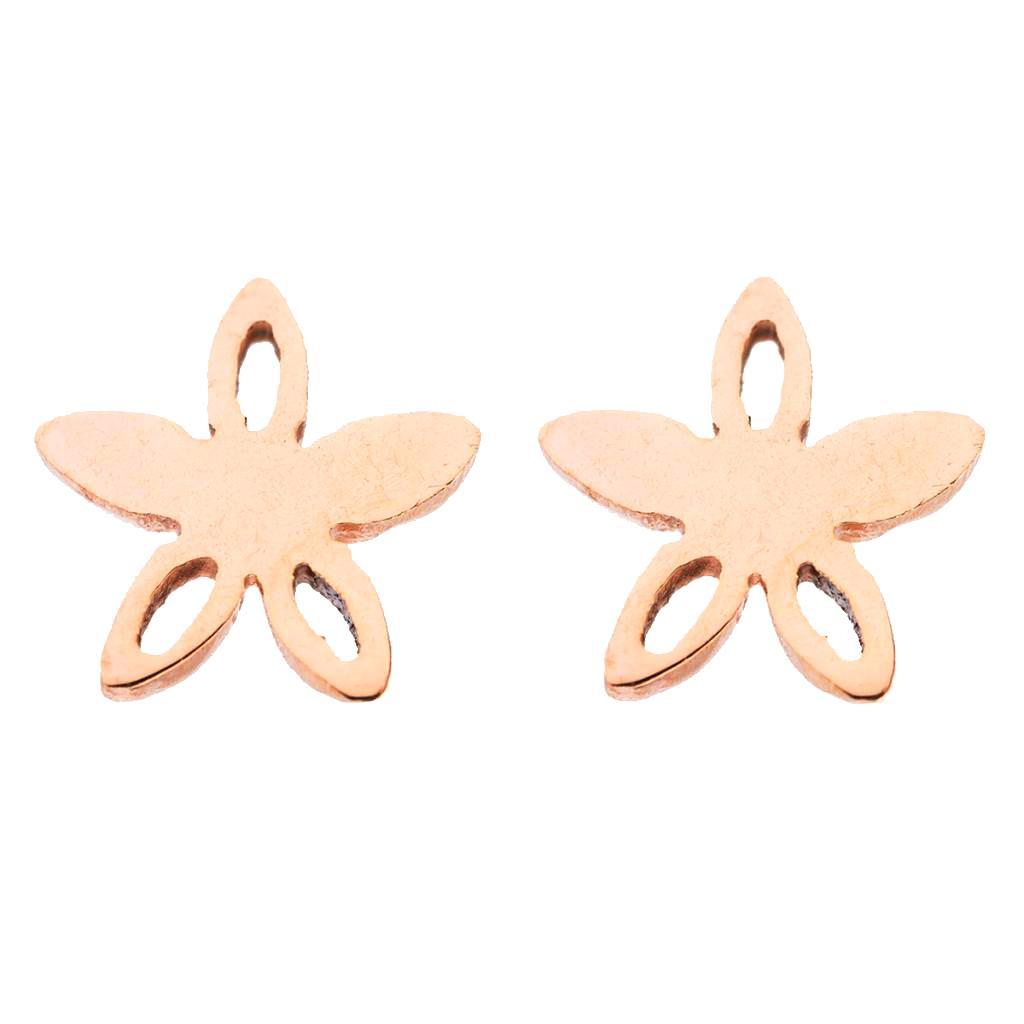 Fashion Women Girls Flower Stainless Steel Ear Stud Earrings Charm Jewelry
