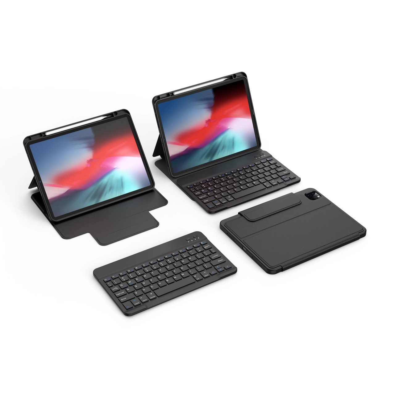 Bao da bàn phím Wiwu Protective Keyboard Case dành cho Ipad, bàn phím có thể tháo rời và hấp phụ từ tính, kết nối Bluetooth - Hàng chính hãng