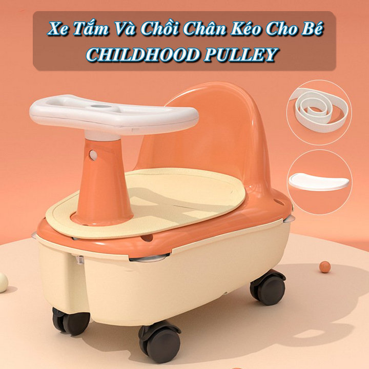 Xe tắm và chồi chân kéo cho bé CHILDHOOD PULLEY - Home and Garden