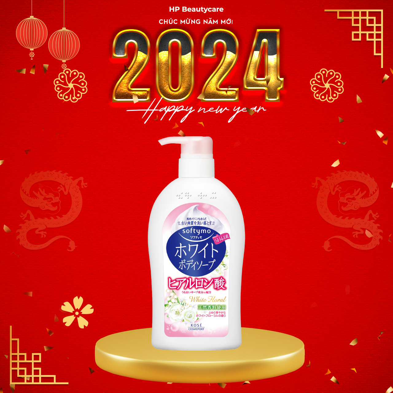 Sữa Tắm Dưỡng Trắng Mịn Da Kosé Softymo Hyaluronic Acid Body Soap