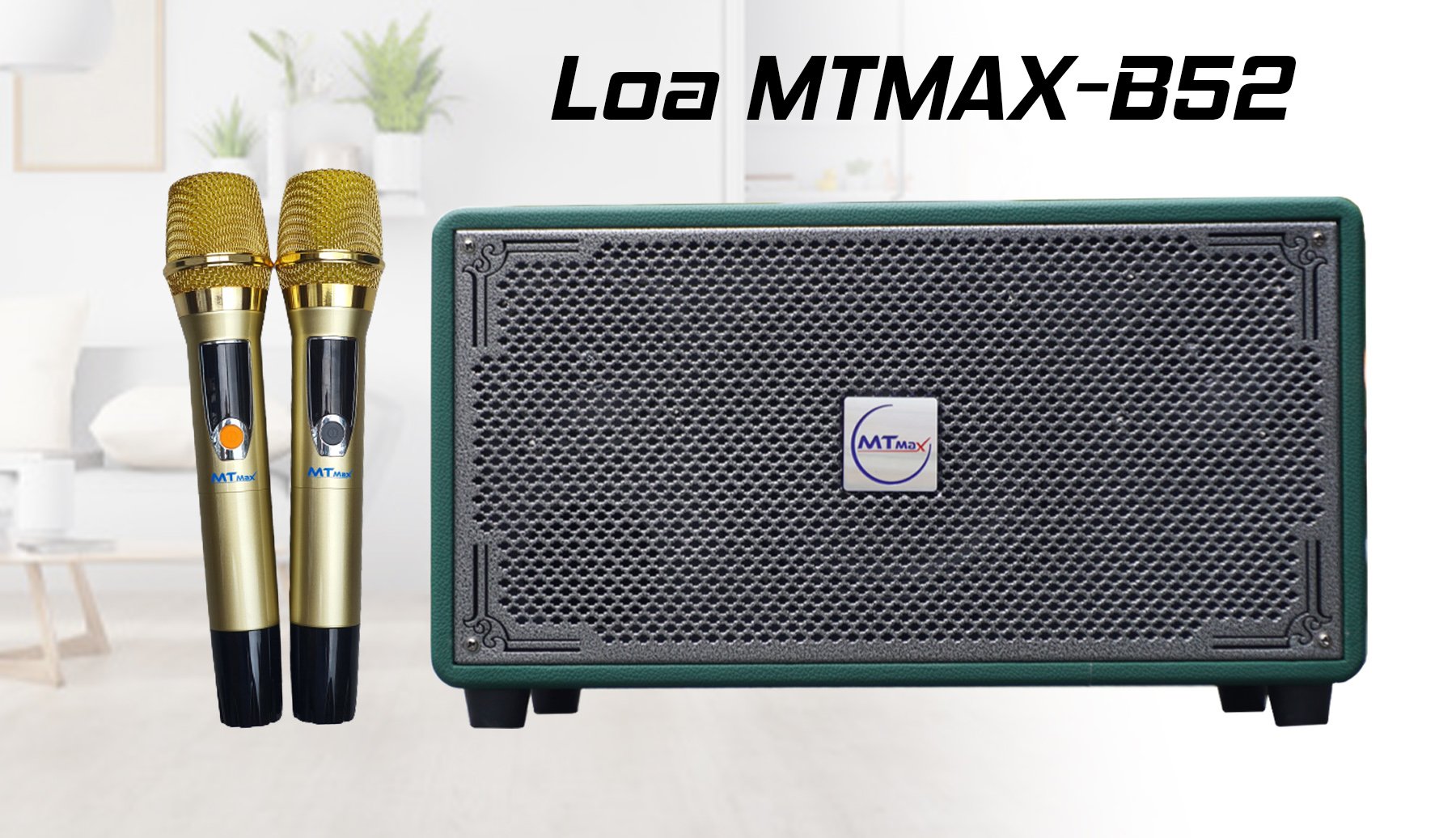 Loa kéo di động MTMAX B52 Bass 16 kèm 2 Micro không dây kim loại .Chiếc loa hàng chính hãng B52 với thiết kế mạnh mẽ vỏ gỗ bọc da tổng hợp, sang trọng, loa bass chắc, âm thanh hơn hẳn các loa ngang tầm giá.