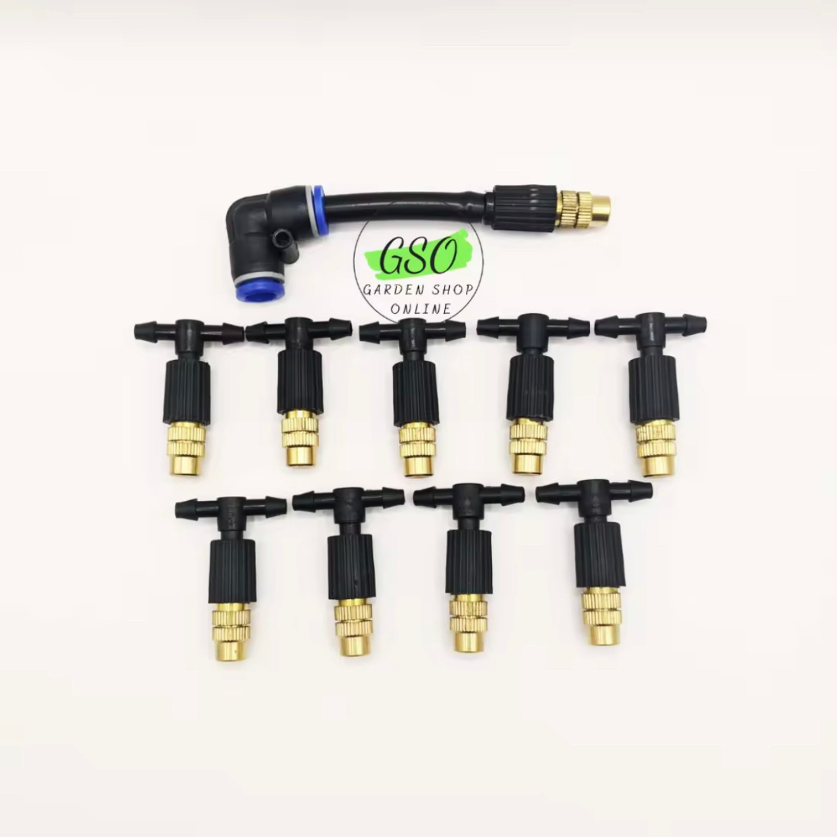 Bộ KÍT phun sương tăng áp tưới lan, cây cảnh 10 đầu béc kèm bơm