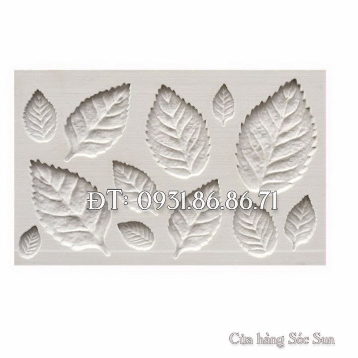 Khuôn silicon 12 lá hoa hồng - Mã số 1089
