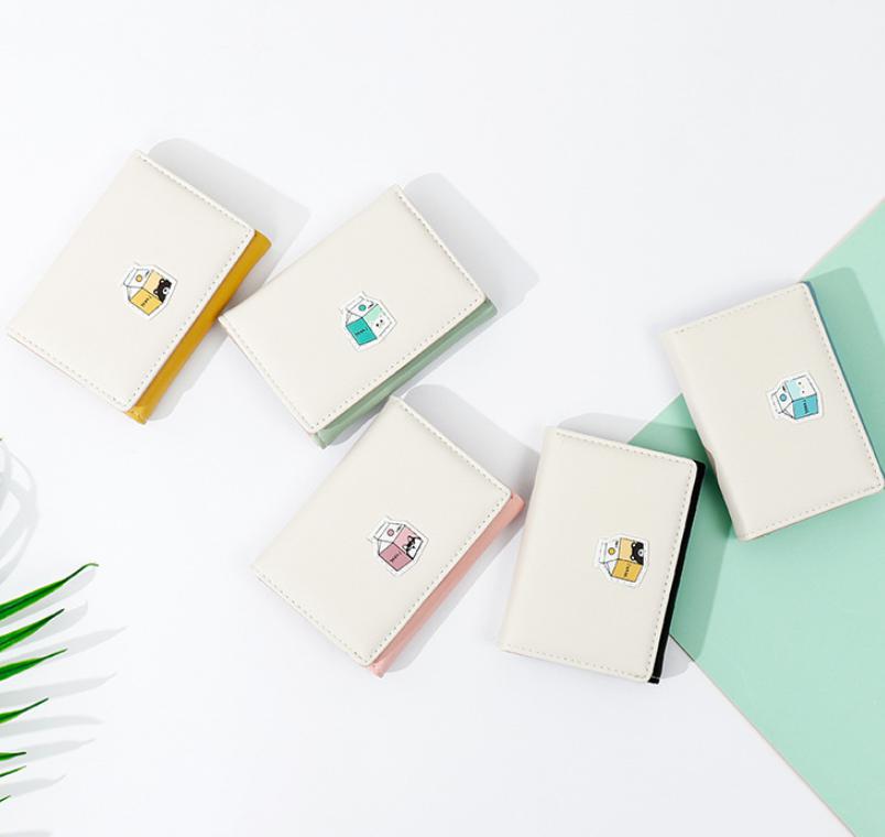 Ví da gập khuy bấm Hộp Sữa Thú cưng