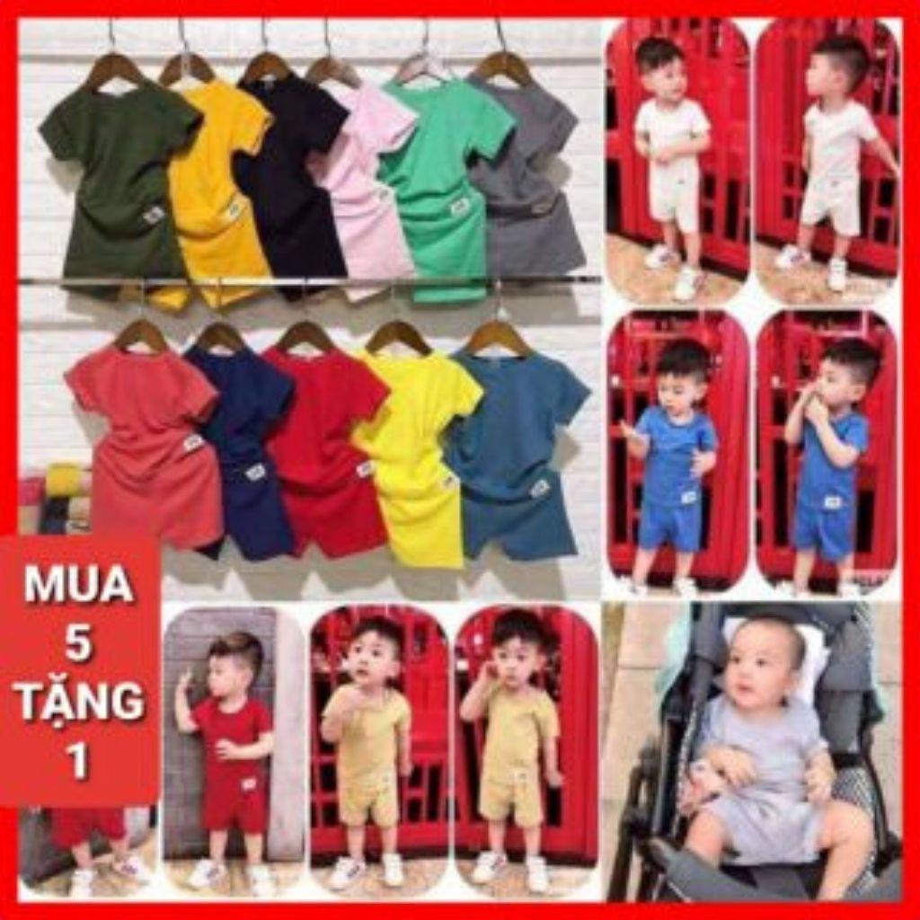 Bộ cộc tay cho bé chất cotton co giãn cực mát