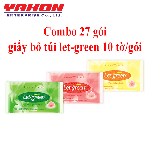 Combo 27 Gói Khăn Giấy Bỏ Túi LET-GREEN, 10 Tờ/Gói