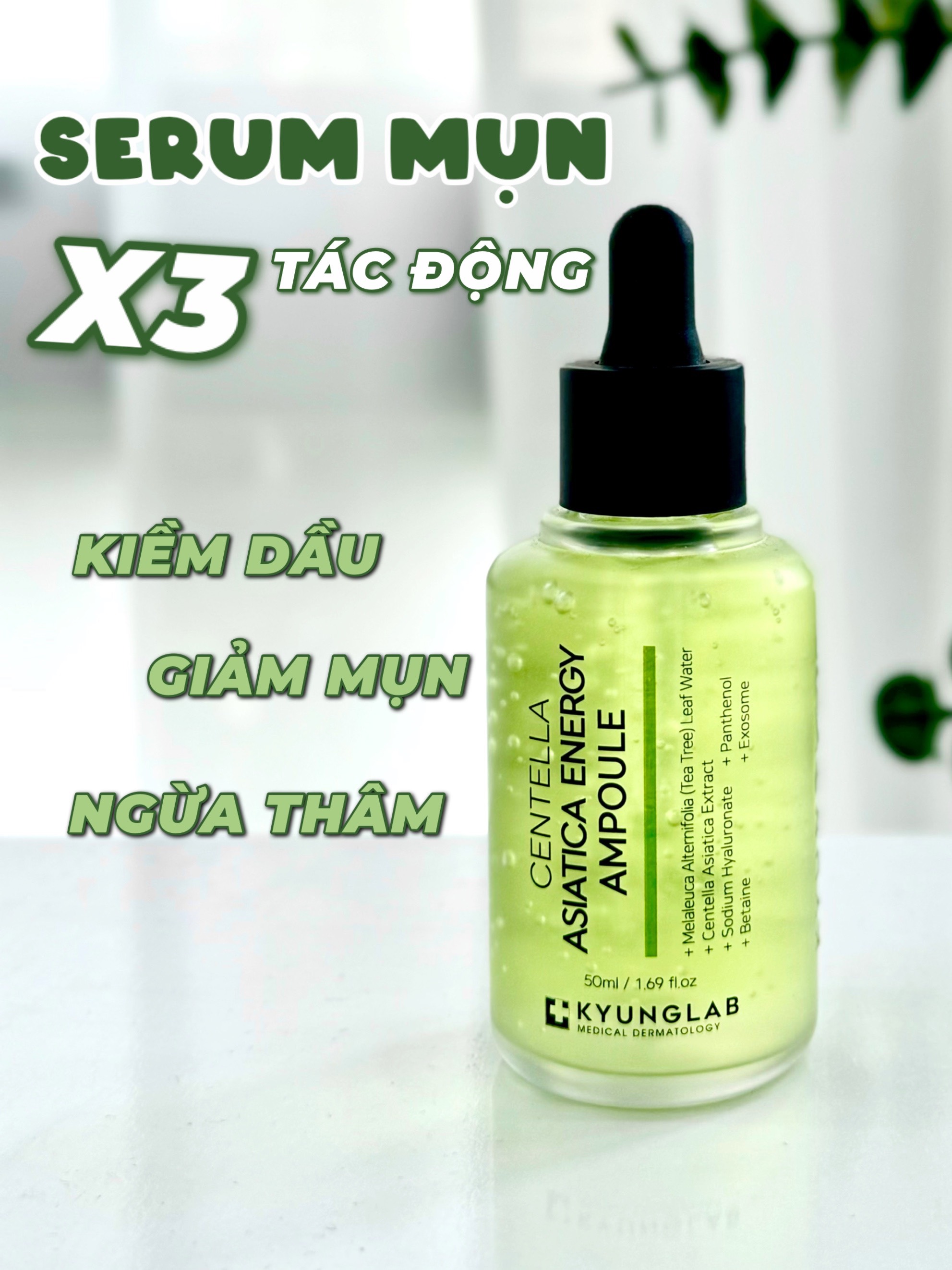 Serum hỗ trợ giảm mụn ngừa mụn Kyunglab acnes centella asiatica ampoule 50ml chính hãng