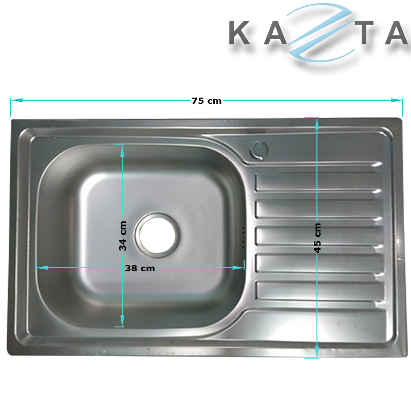 Bộ chậu rửa bát Kazta KZ-CB7545L kèm vòi lạnh inox 304 đủ dây cấp và bộ xả