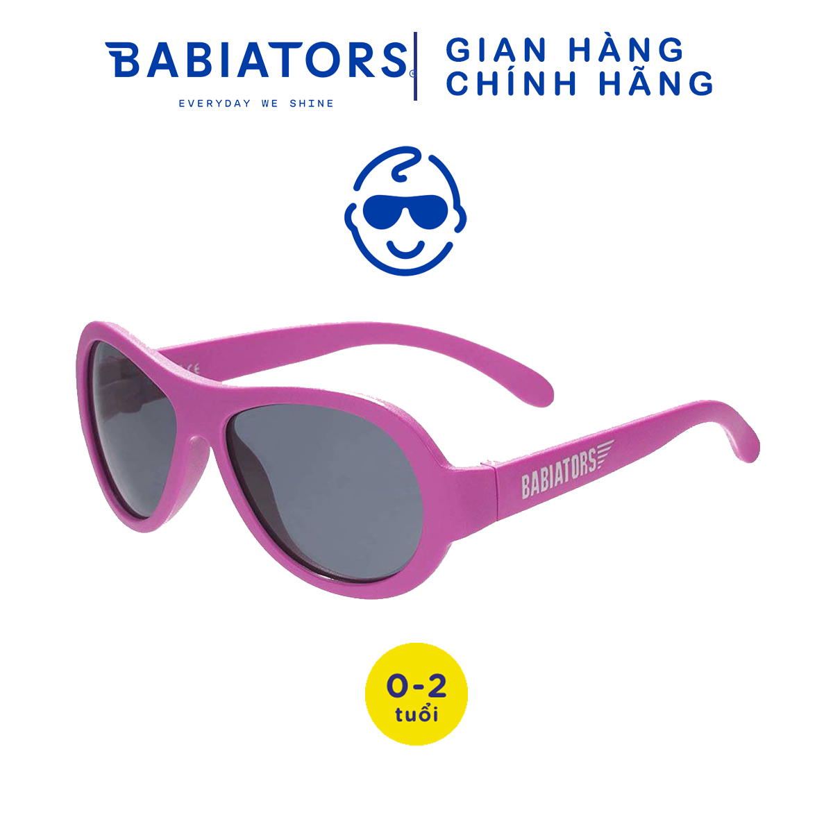 Kính Chống Tia Cực Tím Cho Bé Babiators - Aviators, Hồng, 0-2 Tuổi