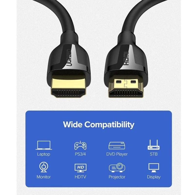 Ugreen UG60440ED030TK 2M 4K 60Hz 2.0 18Gbps màu đen Cáp HDMI độ phân giải Cao - HÀNG CHÍNH HÃNG