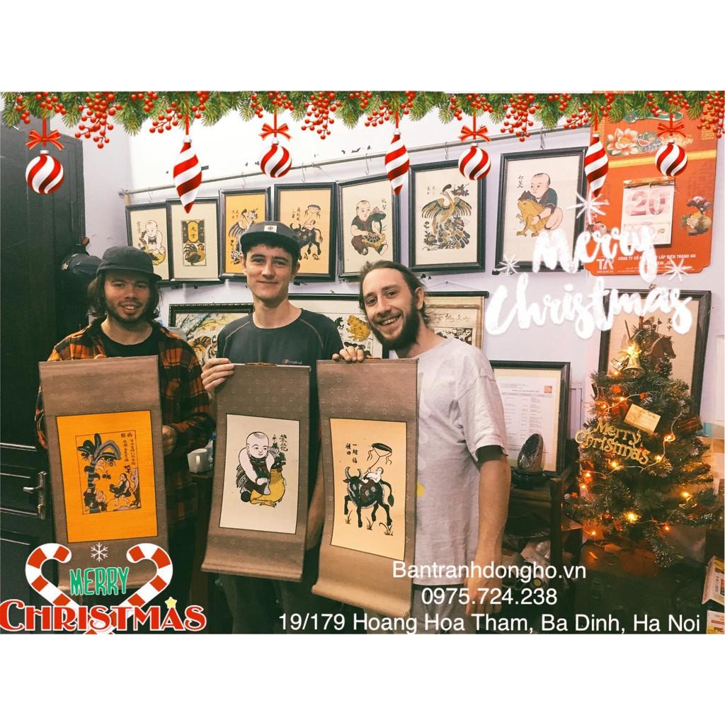 Tranh Đông Hồ Thiên hạ thái bình - Con công - Tranh Đông Hồ Biểu Lụa