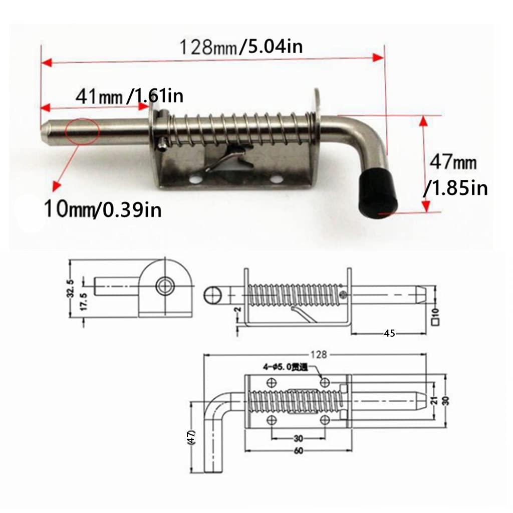 2 mảnh thép không gỉ thanh lò xo - thanh bu lông - Tanrene Türriegel - khóa cửa - Cửa Riegel - Spring Bar Snap Lock - khóa cửa cho tất cả các loại cửa và cửa sổ