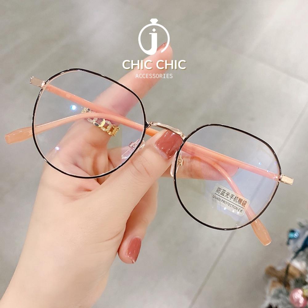 Mắt kính cận nam nữ, thời trang thay tròng được chic chic màu vàng đen thời trang | Mắt Kính Chic Chic D17