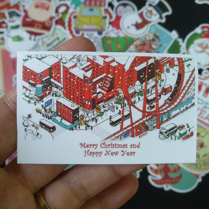 Bộ Sticker dán cao cấp chủ đề NOEL GIÁNG SINH - Dùng dán Xe, dán mũ bảo hiểm, dán Laptop...