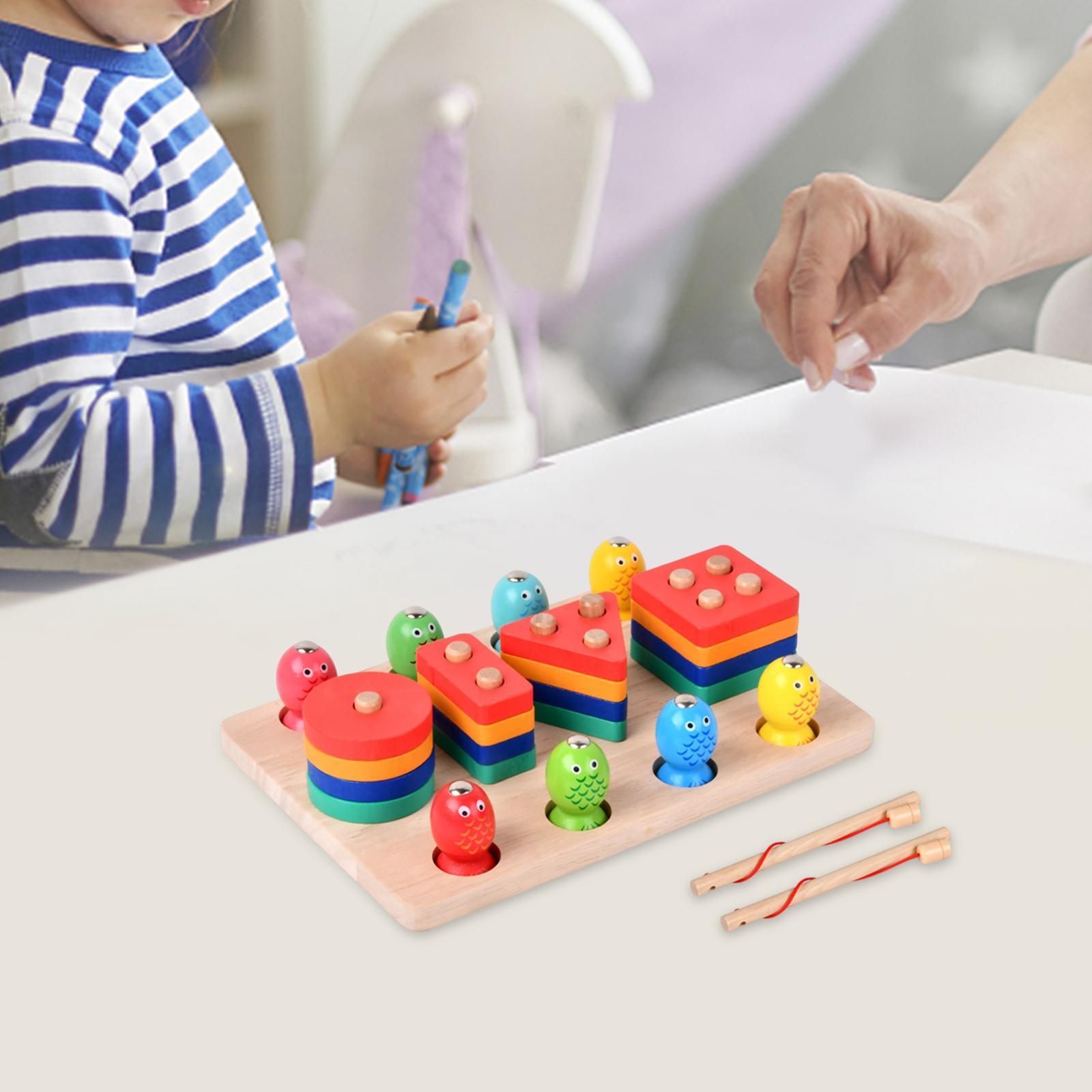 Wooden Sorter Stacking Toy Develop Fine Motor Skill for Toddlers Kids