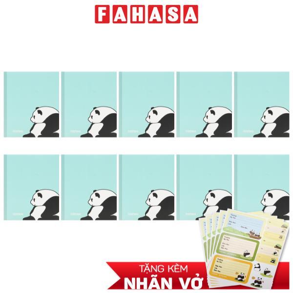 Combo 10 Tập Học Sinh Cute Panda - Miền Nam - 4 Ô Ly - 200 Trang 80gsm - Fahasa 04 - Tặng Nhãn Vở Kèm Sticker